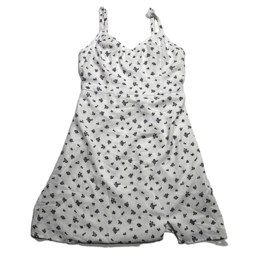 Hollister White mini dress with Purple Floral Pattern Size S